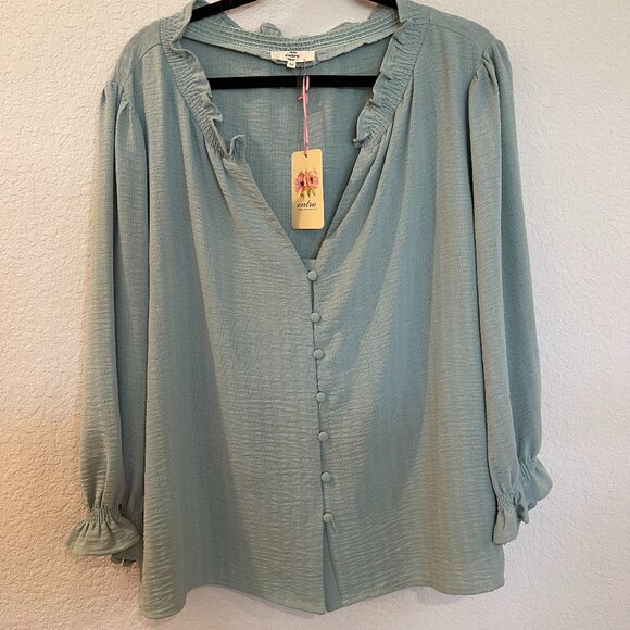 NWT Entro Long Sleeve Blouse - Picture 2 of 11